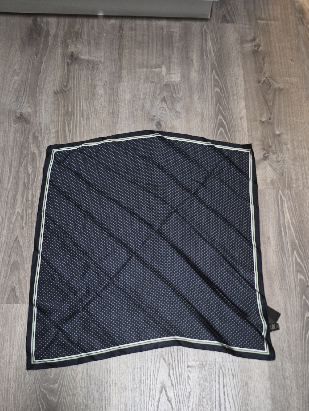 Do everything in love Navy and White Polka Dot Silk Scarf